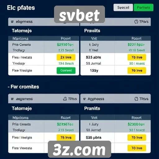 Comparativa de bônus e promoções no site svbet
